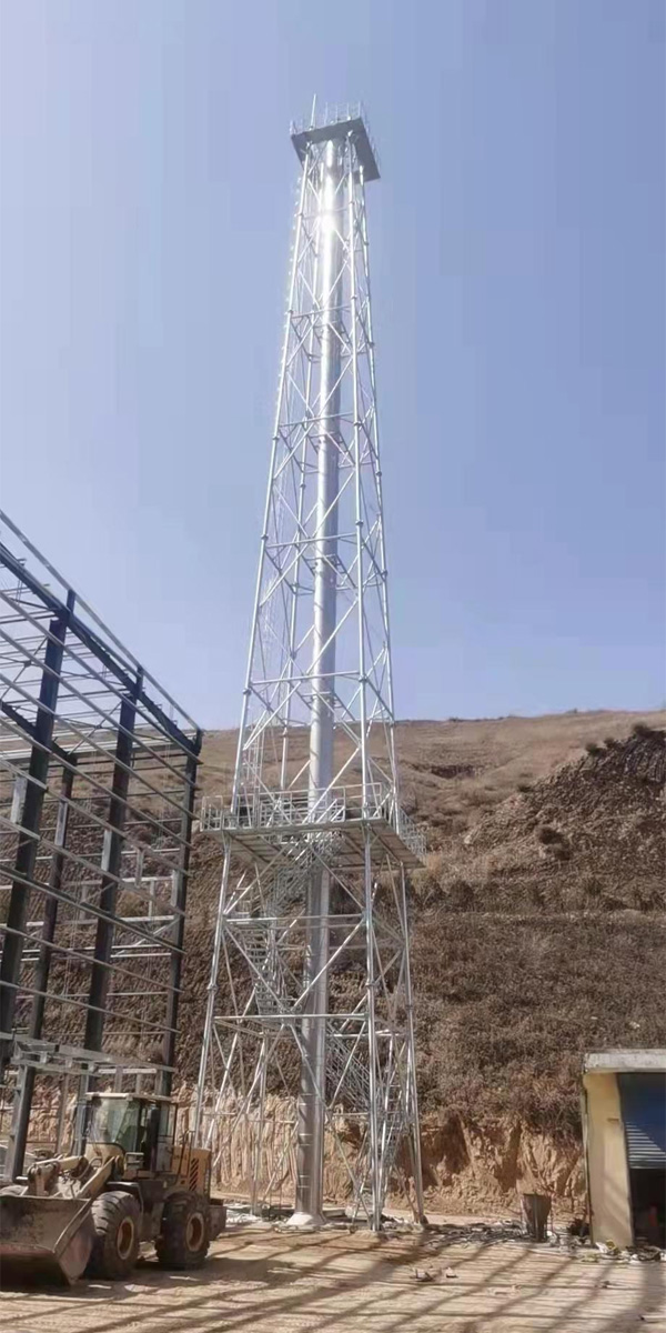 山西興縣50米塔架不銹鋼煙囪項目（口徑DN800mm，高度50m)